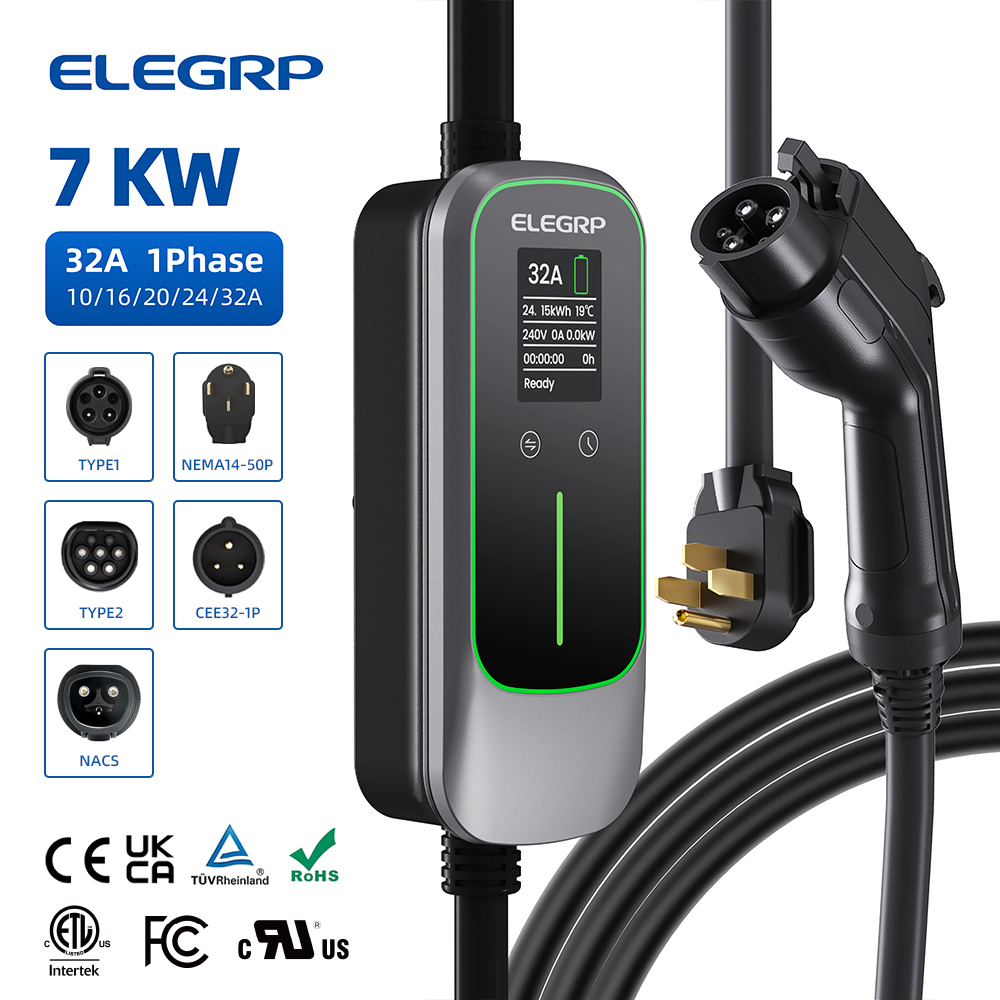 Portable Ev Charger - ELEGRP 32Amp 휴대용 전기 자동차 충전기,
