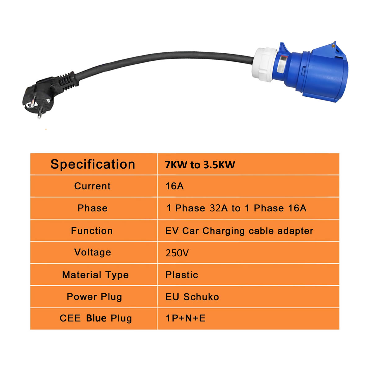 32A 파란색 CEE 소켓 16A EU Schuko 플 - Ev Charger Adapter 리뷰 및 가격