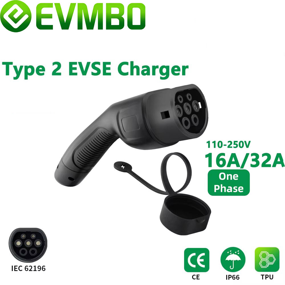 EVMBO 타입 2 여성형 EV 충전기 플러그, IEC - Ev Charging Cable 리뷰 및 가격